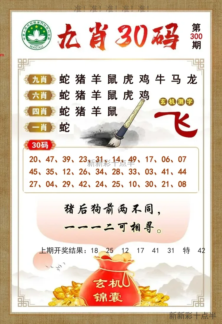 九肖30码